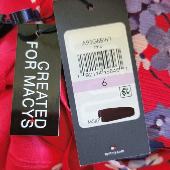 NWT TOMMY HILFIGER Chiffon Flutter Sleeve Maxi Dress - Picture 12 of 12